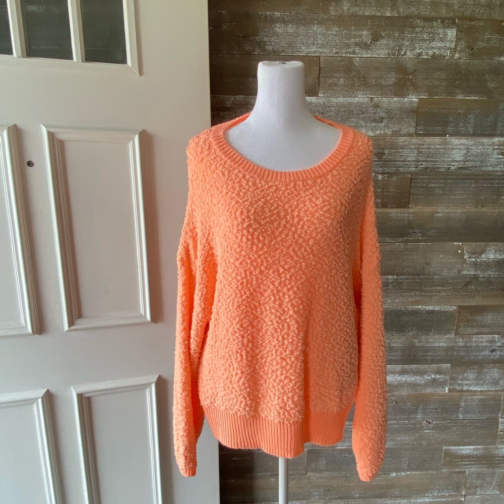Lady’s Bright Orange Oversized Sleeve Sweater XL